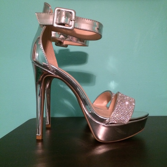 Silver Rhinestone Heels - Picture 1 of 6